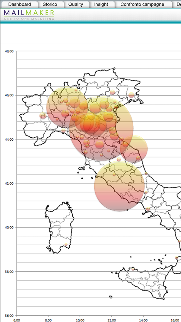 DASHBOARD MAIL-MAKER: Aperture Geolocalizzazione